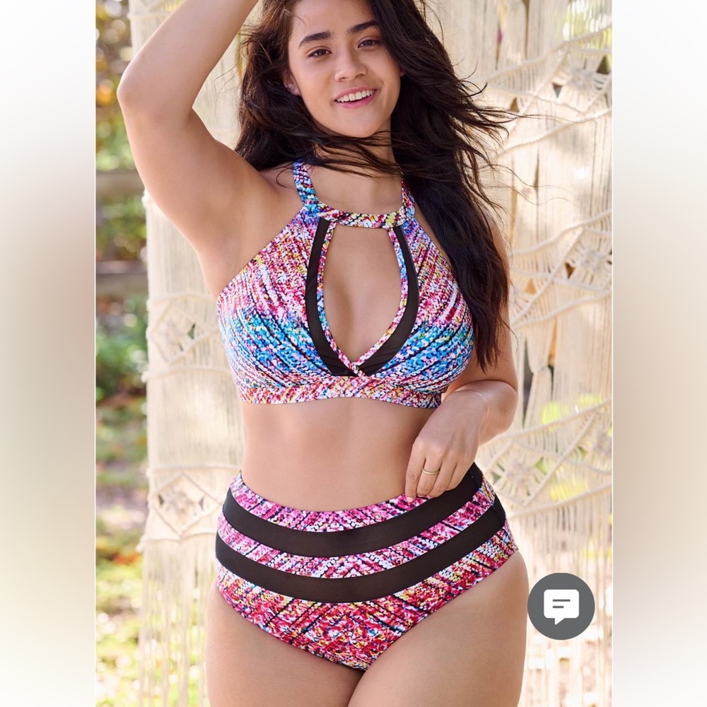 High-Neck Keyhole Bikini Set